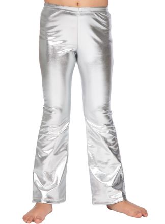 Zilveren flared broek kind