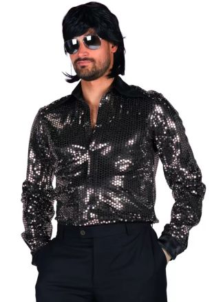 Heren blouse "Night Fever" zilver