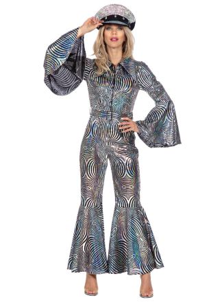 Zilveren Hologram catsuit  2dlg.