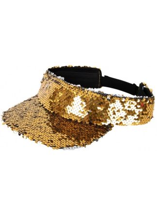 Gouden Zonneklep met pailletten