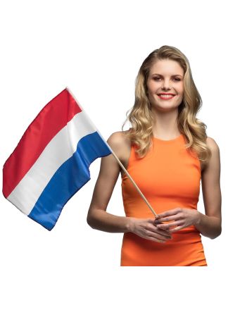 Polyester zwaaivlag Nederland (30 x 45 cm / 76 cm)