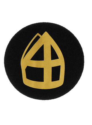 Button Zwart "Sint Mijter" (4x4cm.)