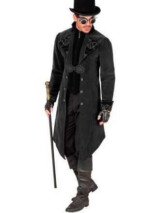 Zwarte Gothic heren jas 1dlg.