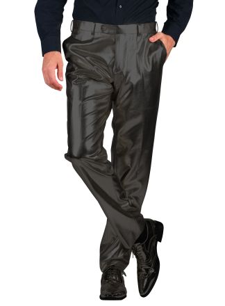 Zwarte METALIC heren broek