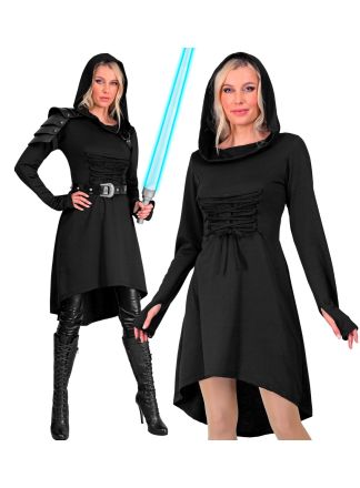 Historische zwarte basisjurk 1dlg.