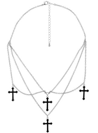 Zwarte kruizen halsketting
