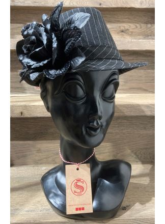 Grote Zwarte pailletten bloem